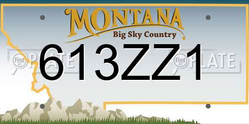 613ZZ1 Montana License Plate