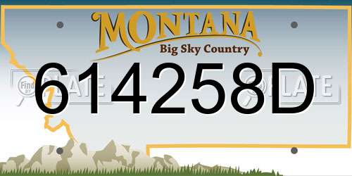 614258D Montana License Plate