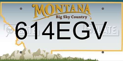 614EGV Montana License Plate
