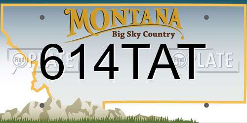 614TAT Montana License Plate