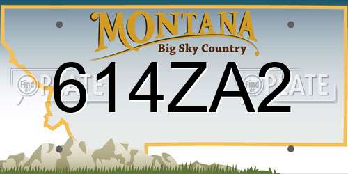 614ZA2 Montana License Plate