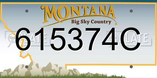 615374C Montana License Plate