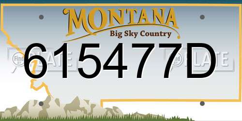 615477D Montana License Plate