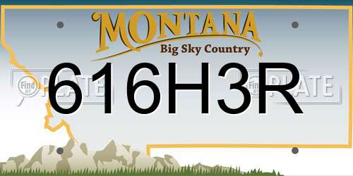 616H3R Montana License Plate