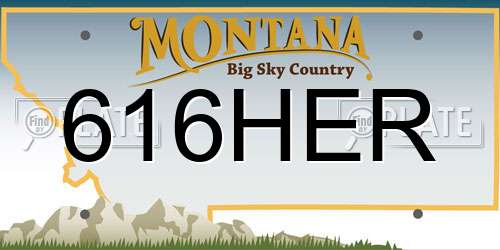 616HER Montana License Plate