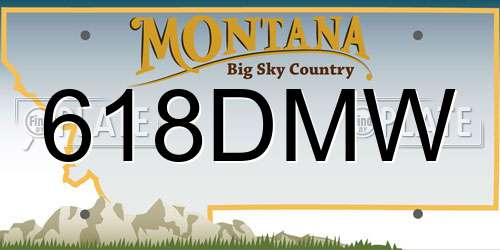 618DMW Montana License Plate