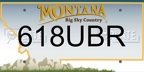 618UBR Montana License Plate