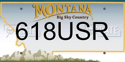 618USR Montana License Plate