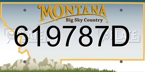 619787D Montana License Plate