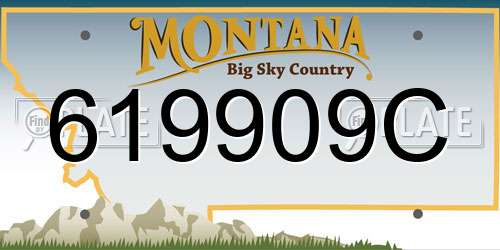 619909C Montana License Plate
