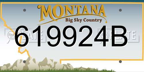619924B Montana License Plate