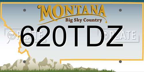 620TDZ Montana License Plate