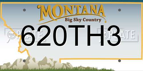 620TH3 Montana License Plate