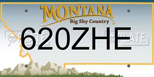 620ZHE Montana License Plate