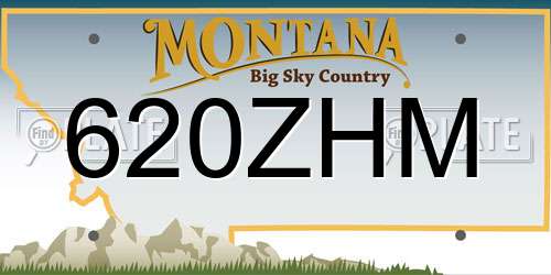 620ZHM Montana License Plate