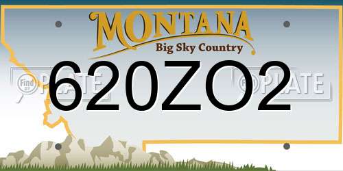 620ZO2 Montana License Plate
