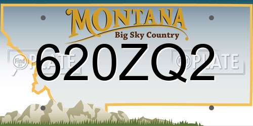 620ZQ2 Montana License Plate