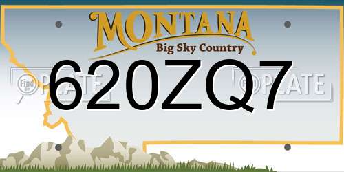 620ZQ7 Montana License Plate