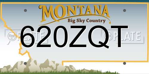 620ZQT Montana License Plate