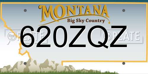 620ZQZ Montana License Plate