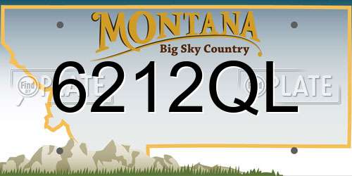 6212QL Montana License Plate
