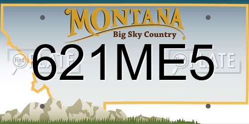 621ME5 Montana License Plate