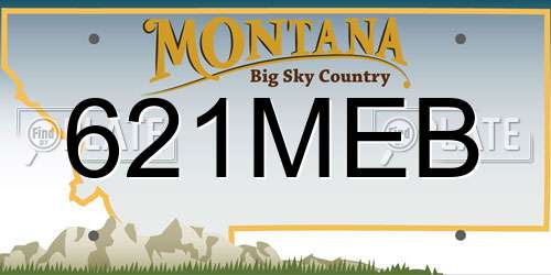621MEB Montana License Plate