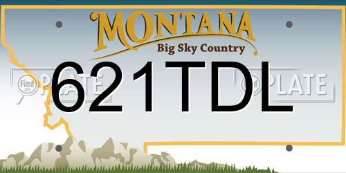 621TDL Montana License Plate