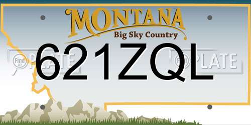 621ZQL Montana License Plate