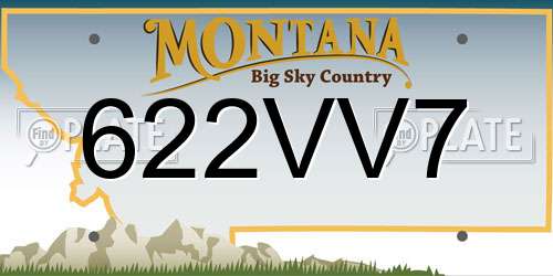 622VV7 Montana License Plate