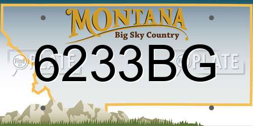 6233BG Montana License Plate