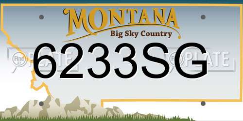 6233SG Montana License Plate