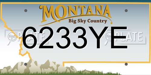 6233YE Montana License Plate