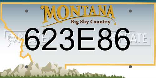 623E86 Montana License Plate
