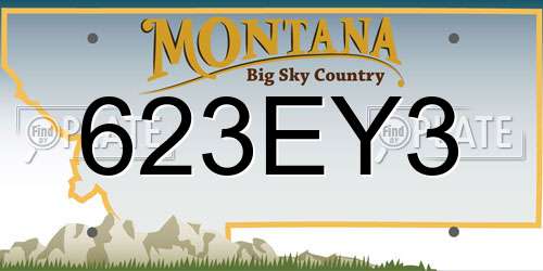 623EY3 Montana License Plate
