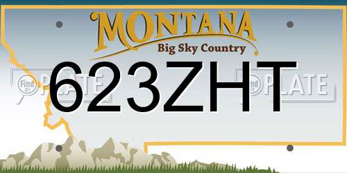 623ZHT Montana License Plate