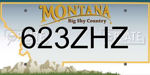 623ZHZ Montana License Plate