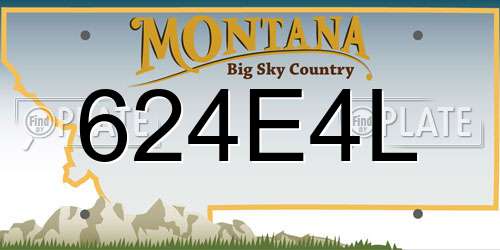 624E4L Montana License Plate