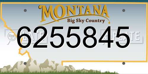 6255845 Montana License Plate