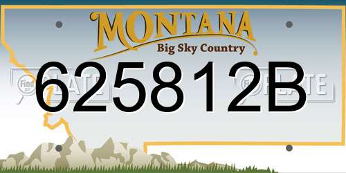 625812B Montana License Plate