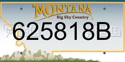 625818B Montana License Plate