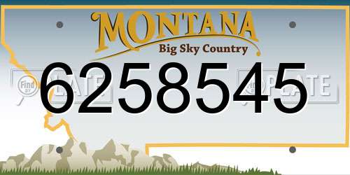 6258545 Montana License Plate