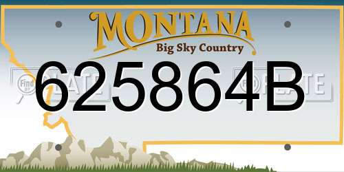 625864B Montana License Plate