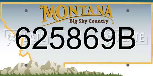 625869B Montana License Plate