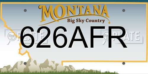 626AFR Montana License Plate