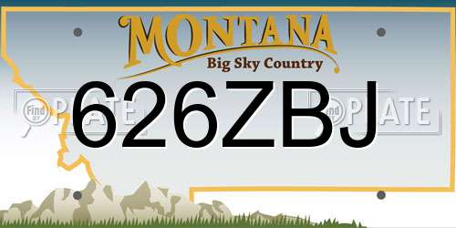 626ZBJ Montana License Plate