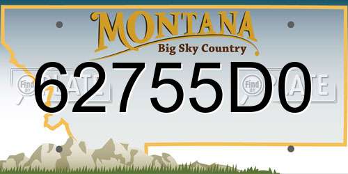 62755D0 Montana License Plate