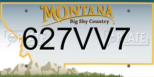 627VV7 Montana License Plate