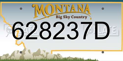 628237D Montana License Plate