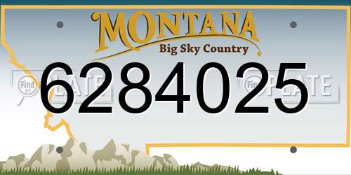 6284025 Montana License Plate